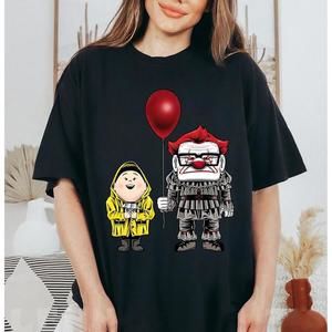 Disney Pixar Up Horror Character Pennywise Carl Fredricksen Russell Tshirt